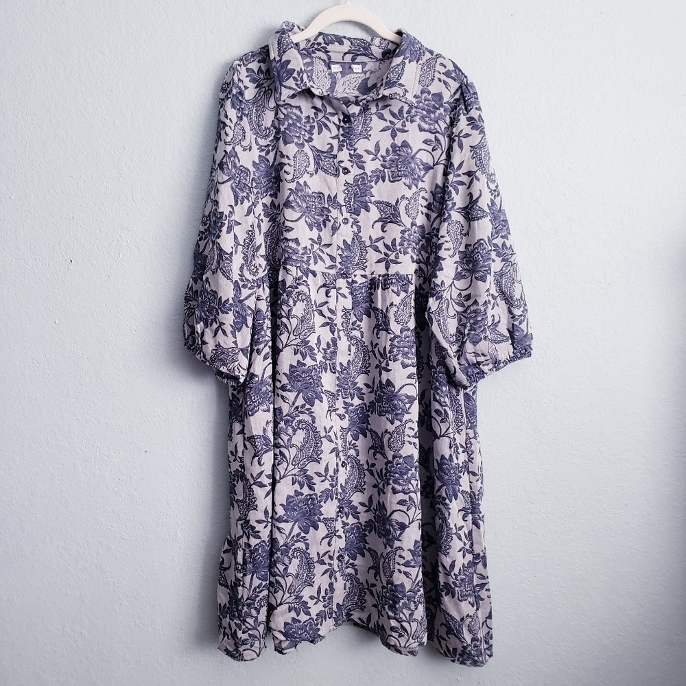 Baltic Born Dakota Navy Botanical Babydoll Dress - Picture 3 of 6